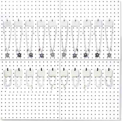 HUHOLE 20PC Black Pegboard Picture Hangers for 1/8 & 1/4 Inch Boards | U Shape Display Hooks with 10 lb Capacity for Pictures, Jewelry, Keys, Lanyards, Arts, Crafts and Retail - color: Black