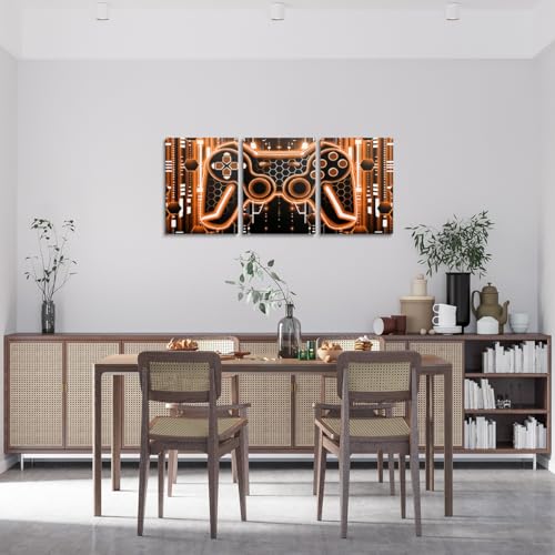 Feelyou Kids Gamer Canvas Wall Art for Living Room Bedroom Honeycomb Gaming Wall Painting Posters Gamepad Picture Wall Decor Boys Girls Game Console Controller Teens Bathroom Wall Art 12"x16"x 3Pcs - color: Multi A09