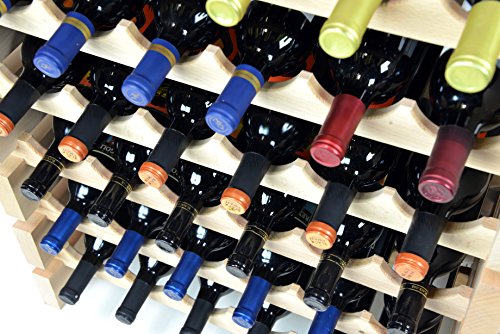 sfDisplay.com,LLC. Modular Wine Rack Beechwood 40-120 Bottle Capacity 10 Bottles Across up to 12 Rows Newest Improved Model (60 Bottles - 6 Rows) - size: 60 Bottles - 6 Rows