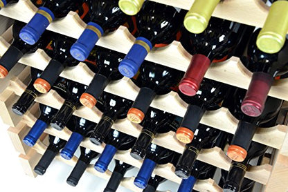 Modular Wine Rack Beechwood 40-120 Bottle Capacity 10 Bottles Across up to 12 Rows Newest Improved Model (100 Bottle - 10 Rows) - size: 100 Bottle - 10 Rows