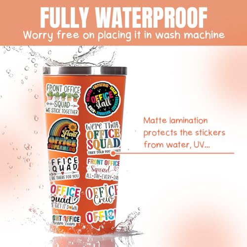 10pcs Front Office Sticker Sheet, Funny Cute Vinyl Decals for Receptionists, Admin Staff, Workplace Decor, Waterproof, UV-Resistant, for Laptop, Water Bottle, Journal, Notebook, Clipboard, Phone Case