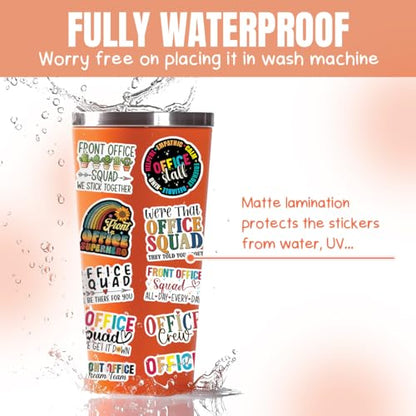 10pcs Front Office Sticker Sheet, Funny Cute Vinyl Decals for Receptionists, Admin Staff, Workplace Decor, Waterproof, UV-Resistant, for Laptop, Water Bottle, Journal, Notebook, Clipboard, Phone Case