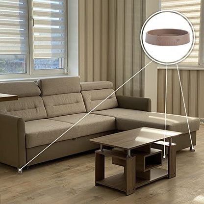 Furniture Coasters - 4 Pcs 4”Round Furniture Caster Cups - Non Slip Pads Hardwoods Floors Non Skid Furniture Grippers Rubber Furniture Feet - Anti Slide Floor Protector for Bed Couch Stoppers Brown - size: 4pcs 4" Round