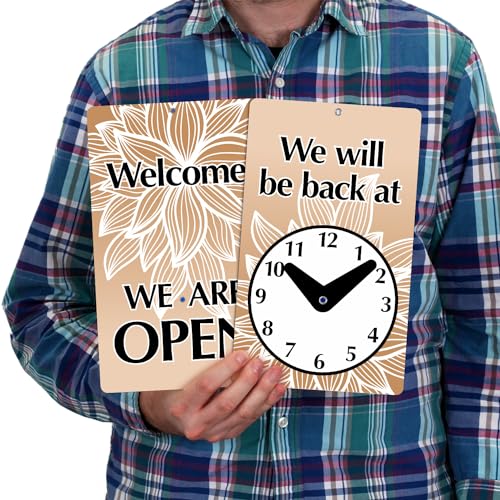 SmartSign Will Be Back/Welcome We are Open Two Sided Be Back Clock Sign (6" x 10") - color: 6" x 10"