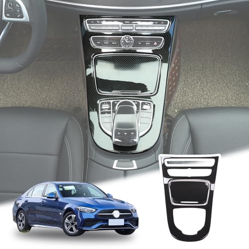Center Console Gear Box Panel Cover ABS Carbon Fiber Style Compatible with Mercedes Benz E-Class W213 2016-2018