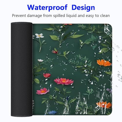 Large Gaming Mouse pad,Flower Branch Pattern Anti Slip Rubber Base Mouse pad, Suitable for Computer, Laptop, Office Desk Accessories - color: Flower Branch Pattern