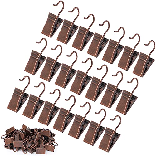 JANYUN 120 Pack Clip Hook Set Stainless Curtain Clips for Curtain Photos Home Decoration Art Craft Dispaly Hang Clip (Copper) - color: Copper