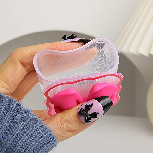 Compatible with iPhone 18W/20W USB-C Charger Cover Cute 3D Bow Tie Design Clear Soft Charger Protector Kawaii Cable Saver for iPhone 11 12 13 14 Pro Max Fast Power Adapter, Rose 2 (5in1) - color: Rose 2 (5 in 1)