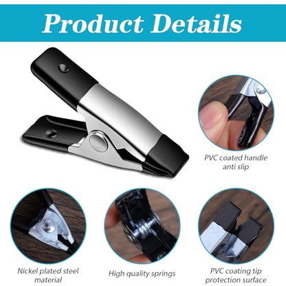 20PCS Spring Clamps 2 Inch Small Clamps Heavy Duty Mini Metal Clips Open Mouth is 0.79 Inch for Crafts, Backdrop, Home Decoration, Woodworking, Photography