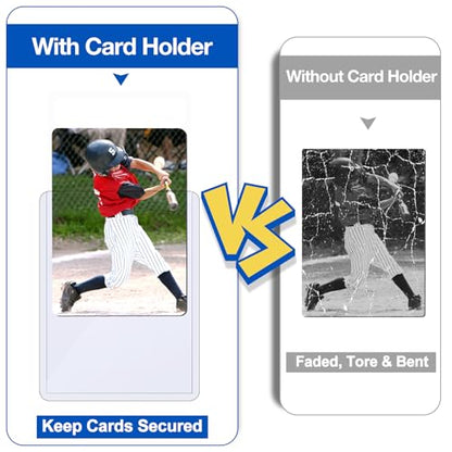 32 Count Card Sleeves Hard Plastic, Sooez 35PT Card Holder, 3" x 4" Baseball Card Protector, Rigid Card Case for Collectible Game Cards, Standard Size Trading Sports Football Cards - size: 32 Hard Sleeves