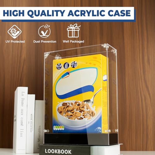 Cereal Box Display Case, 10.6 x 4 x 13.7 Clear Acrylic Display Box Memorabilia Display Case & Storage Sports