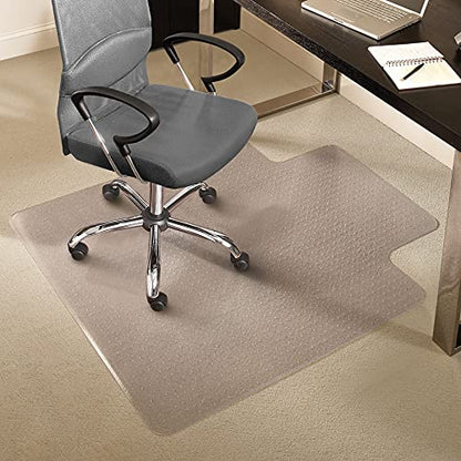 Staples Office Chair Mat, Clear Floor Mats with Lip, Medium-Pile Carpets, Extended Under-Desk Coverage, 45" x 53'' Inch, Smooth Glide - size: 45" x 53", style: Medium-Pile