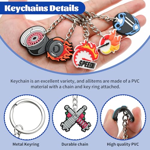 Keychains Bulk,Funny Key Chain for Prizes Incentives Holiday Gifts Birthday Party Favors - color: 30pcs Racing Car Keychains
