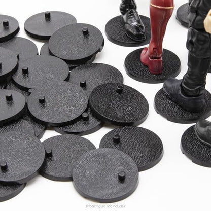 28PCS 6 Inch Action Figure Stand Display Bases with Peg Toy Organizer Holder Accessories Compatible with Mavel Legends Series/GiJeo Classified Series/D C/Mo tu Models 1/12 Figures, Black Round - color: 28PACK Black(Round)