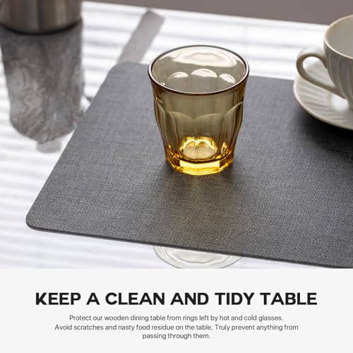 Baroyal Faux Leather Placemats Set of 6 Vinyl Washable Wipeable Table Mats for Kitchen Dining Table Heat Resistant Waterproof Modern Indoor/Outdoor Placemats Non-Slip Easy Clean Place Mats (Midnight) - color: C-midnight