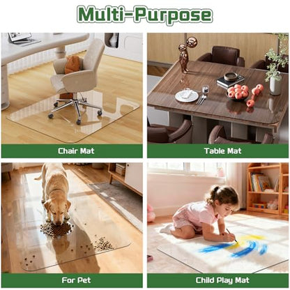 PET Office Chair Mat for Carpet - 36" X 48'' X 0.2" Thick Clear Shatterproof Office Chair Mat, Easy to Unroll and Lay Flat, Superior Glide, Heavy Duty Protection for Office Home Hardwood and Carpets - size: 36" X 48" - 5 MM PET