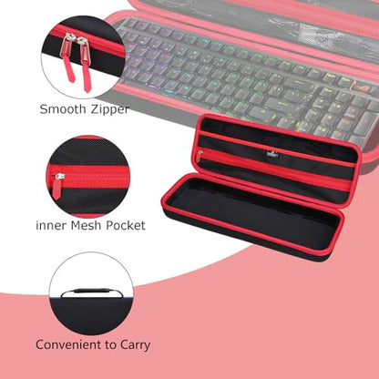 Tourmate Hard Storage Case for ASUS ROG Strix Scope II 96 Wireless Gaming Keyboard - Travel Case for RK ROYALKLUDGE RK98/RK96/N80/RK61,Aula F87/HERO 68/ S98 Pro(Only Box) (Black & Red) - color: Black & Red