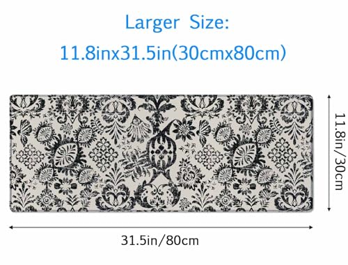 Large Gaming Mouse Pad with Stitched Edges, Desk Mat Extended Keyboard Pad, Non-Slip Rubber Base Desk Pad for Laptop, Office, Home, 31.5X11.8 inch Geometric Ethnic Pattern - color: Geometric Ethnic Pattern, size: 31.5L x 11.8W inches