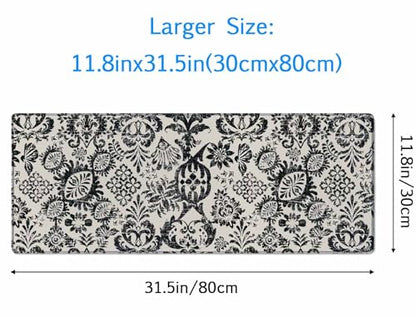 Large Gaming Mouse Pad with Stitched Edges, Desk Mat Extended Keyboard Pad, Non-Slip Rubber Base Desk Pad for Laptop, Office, Home, 31.5X11.8 inch Geometric Ethnic Pattern - color: Geometric Ethnic Pattern, size: 31.5L x 11.8W inches