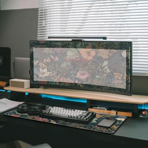 Gaming Mouse Pad, Large 31.5 x 11.8 inches Mousepad, Long Keyboard Pad, Cute Mouse Mat for Computer with Stitched Edges and Non-Slip Base (Wildflower) - color: Wildflower