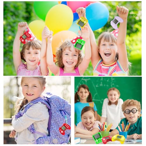 DOEA 24 Pack Video Game Keychain Party Favors for Kids,Arcade Video Game Keychain,Kids Classroom Prizes, Carnival Prizes,Treasure Box Toys for Boys & Girls