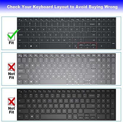 Keyboard Cover for 15.6 17.3 Dell Inspiron 15 17 5501 5502 5505 5508 5584 5590 5593 5598 7000 7500 7590 7591 7501 7506 7706 7790 Vostro 3501 3502 3505 5501 5502, 7590 5590, Inspiron 15 3000 5000 7000 - color: Black