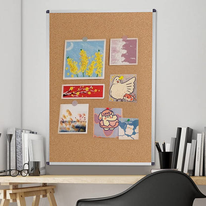 VIZ-PRO Cork Notice Board, 18 X 12 Inches, Cork Bulletin Board with Silver Aluminium Frame - size: 18 X 12 Inches