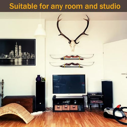 Archery Wall-Mounted Bow Rack and Arrow Holder ， Bow Wall Mount Storage for Recurve Bow Traditional Longbow - Arrows Display Hanger Brackets for Wall in Home（Oak Material）
