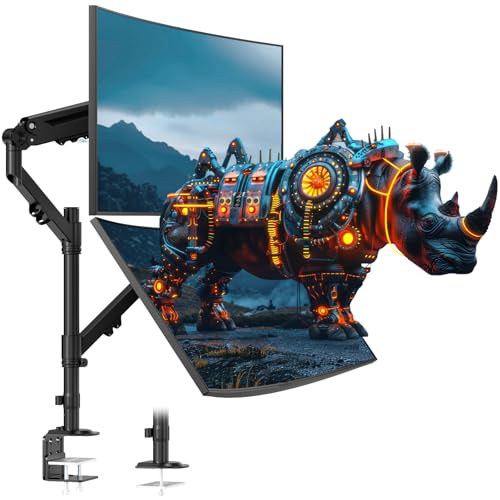 Dual Monitor Mount for 17 to 40 inches, Holds up to 26.4 lbs, Monitor Desk Arms for 2 Monitors Vertical/Parallel Placement, with Clamp/Grommet Base, VESA Mount 75/100 mm