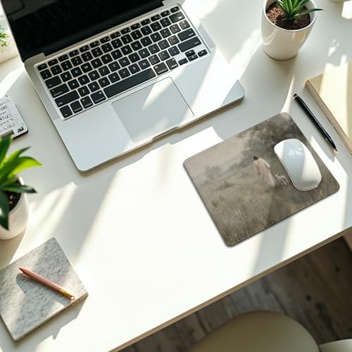 Vintage Christian Jesus with Lamb Mouse Pad, Christian Jesus Religious Gifts Mousepad for Office Desk Computers Laptop, Religious Faith Office Supplies Desk Accessories, 9.5x7.9 Inch - color: 19Child, size: 9.5x7.9