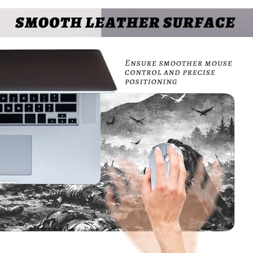 Knight Mouse Pad Dark Battlefield Fantasy Large Gaming Mouse Mat with Stitched Edges,Non-Slip Waterproof Rubber Base Office Computer Keyboard Laptop 31.5"x11.8" - color: Knight, size: 31.5L x 11.8W inches