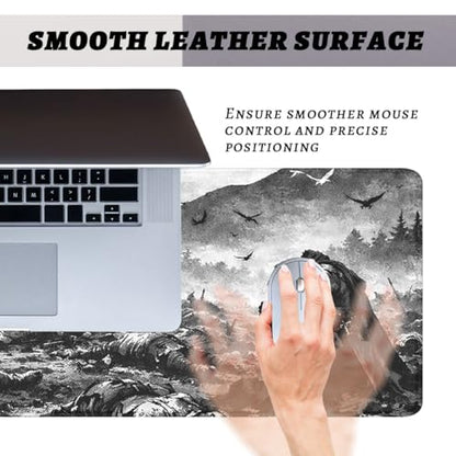 Knight Mouse Pad Dark Battlefield Fantasy Large Gaming Mouse Mat with Stitched Edges,Non-Slip Waterproof Rubber Base Office Computer Keyboard Laptop 31.5"x11.8" - color: Knight, size: 31.5L x 11.8W inches