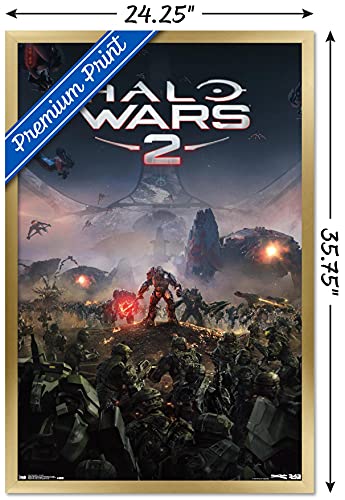 Trends International Halo: Halo Wars 2 - Key Art Wall Poster, 22.375" x 34", Gold Framed Version - color: Gold Framed Version, size: 34"L x 22.4"W