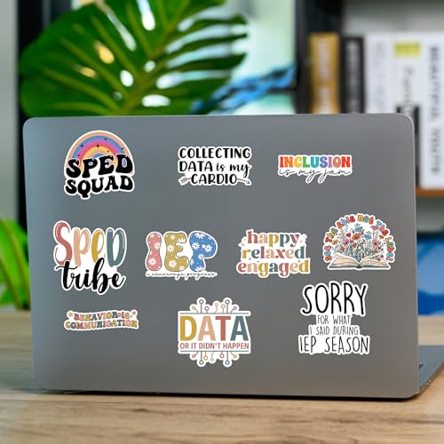 SODAVA [10Pcs, 3"x3"] SPED Teacher Stickers, Special Education IEP Inclusion Stickers for Laptop Water Bottle Notebook – Motivational Vinyl Decals for Teachers Educators Therapists Classroom Decor - color: Sped Teacher