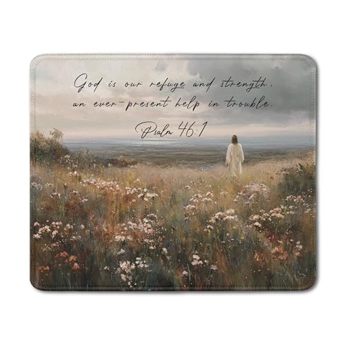 Christian Jesus with Lamb Mouse Pad, Christian Jesus Religious Gifts Mousepad for Office Desk Computers Laptop, Psalm 46:1 Religious Faith Office Supplies Desk Accessories, 9.5x7.9 Inch - color: 18Child, size: 9.5x7.9