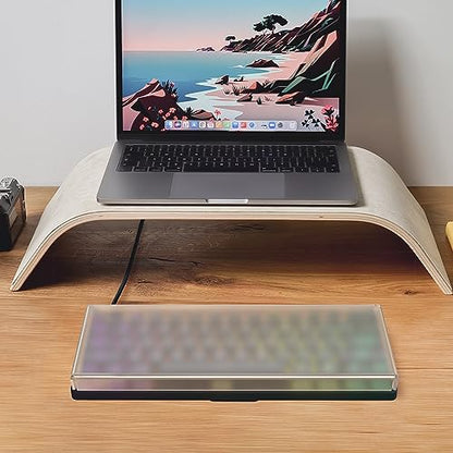 GEEKRIA Premium Acrylic Keyboard Dust Cover for 60% Compact 61 Keys Keyboard Compatible with RK Royal KLUDGE RK61, Razer Huntsman Mini 60% Gaming Keyboard - style: Frosted