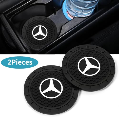 2PCS Car Cup Holder Coasters,Non-Slip Car Coasters for Mercedes Benz CESM CLK GLK GL AB GLS GLE AMG Series Drink Holder Compatible with,Vehicle Inner Accessories for Cup Insert Mat,Silicone - color: Bd-bchi