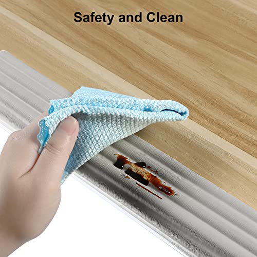 Baby Proofing Edge Protector 6.6 feet with 3M Strong Adhesive Pre-Taped, Baby Proof Padding Extra Wide Edge Safety Guards for Sharp Edges, Table, Desk- Grey - color: Grey- 6.6 Feet
