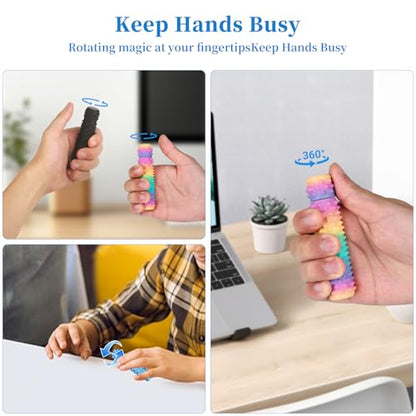 Little Ouchies Pain Stim Fidget Toy, 3D Printed Pocket Spiky Keychain with Clicker Button Spinner Sensory Toys for Anxiety Focus & Stress Reduction Novelty Gifts(H4) - color: H4