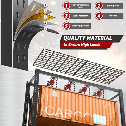 Bepatio 8000LBS Heavy Duty Garage Shelving,77" W Industrial Storage Shelves,4 Tier Adjustable Metal Shelving Unit,Rust Proof Large Tall Steel Rack for Shop,Basement,Warehouse,Commercial 24" D x 72" H - size: 77"W x 24"D x 72"H, 4-Tier