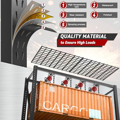Bepatio 8000LBS Heavy Duty Garage Shelving,77" W Industrial Storage Shelves,4 Tier Adjustable Metal Shelving Unit,Rust Proof Large Tall Steel Rack for Shop,Basement,Warehouse,Commercial 24" D x 72" H - size: 77"W x 24"D x 72"H, 4-Tier