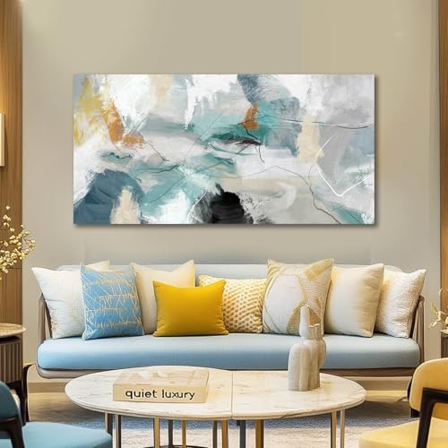 SOUGUAN Abstract Canvas Wall Art Black Line Painting Green Graffiti Posters Minimalist Room Decor Colorful Wall Prints for Office Bedroom 20x40 Inch - color: Green, size: 40"L x 20"W