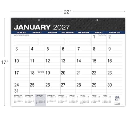 Desk PAD: 22" x 17" Large Print Desk Pad Calendar, APR 2026 - DEC 2027, 21 Months, (Black) - color: Black