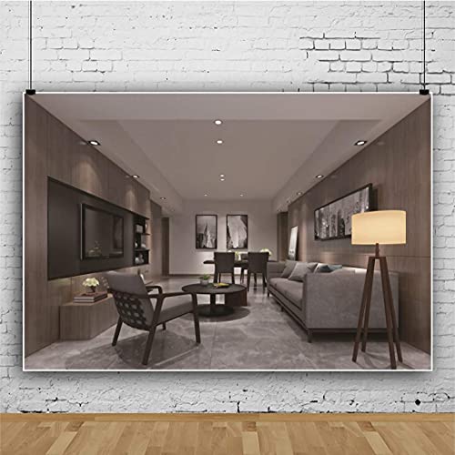 15x10ft Modern Living Room Backdrop Video Conferencing Backdrop Decor for Home Zoom Meeting Video Recording Background Banner - size: 15x10ft