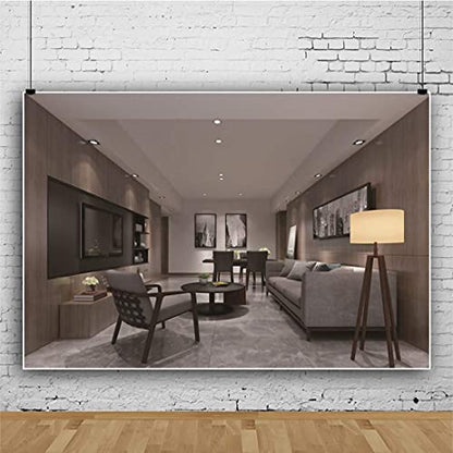 15x10ft Modern Living Room Backdrop Video Conferencing Backdrop Decor for Home Zoom Meeting Video Recording Background Banner - size: 15x10ft