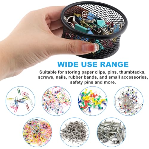2 Pack Mesh Paper Clip Holder,Paperclip Holders for Desk Binder Wire Mesh Bowls,Paper Clips Holder for Desk,Paper Clip Dispenser,Paper Clip Organizer Office ﻿