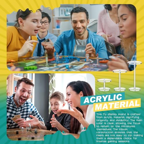 3 Pieces Acrylic Combat Risers for Flying Miniatures, 3 Different Heights Flyer Risers for Tabletop RPG Board Games Watch Jewelry Small Planters Figures Display
