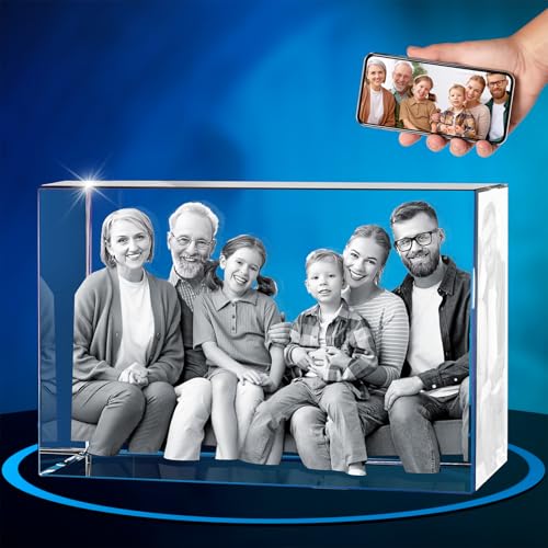 ArtPix 3D Crystal Photo, Personalized Gifts for Women, Wife, Mom, Her, Him, Men, Great Customized Gift With Your Own Photo - Anniversary, Wedding, Birthday - Custom Glass 3D Laser Etched Picture Frame - size: Max, style: Landscape