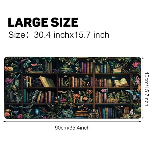 Witches Potions and Books Gaming Mouse Pad 35.4 x 15.7 Inches with Non-Slip Rubber Base, Smooth Cloth Surface Desk Keyboard Mat for Computer, PC, Laptop, Desktop - color: Witches Potions and Books