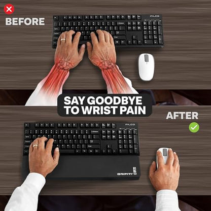 Grifiti Fat Wrist Pad 17 in Black is a 4 Inch Wide Wrist Rest for Standard Keyboards and Mechanical Keyboards New Materials - color: Black, size: 17” x 4” x 0.75”